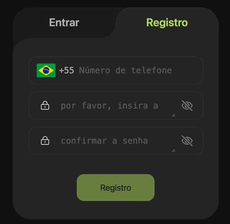 Página de registro 48X com formulário de criação de conta